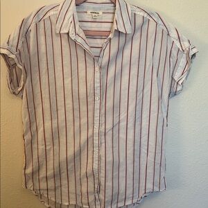 Good Threads White and Red Striped Shirt